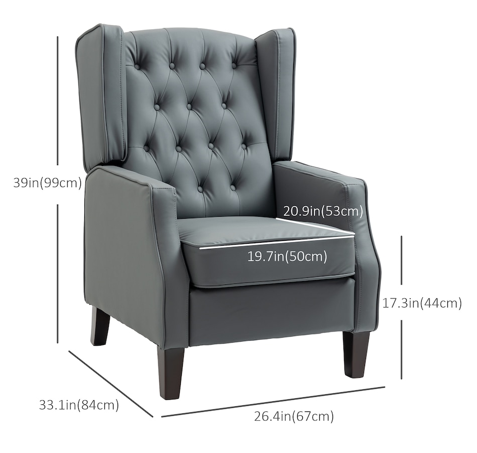 Image 917200_ALTMORE27.jpg, Product 917-200 / Price $229.99 - $265.99, HOMCOM Button Tufted Accent Chair, Faux Leather Armchair from HOMCOM on TSC.ca's Home & Garden department