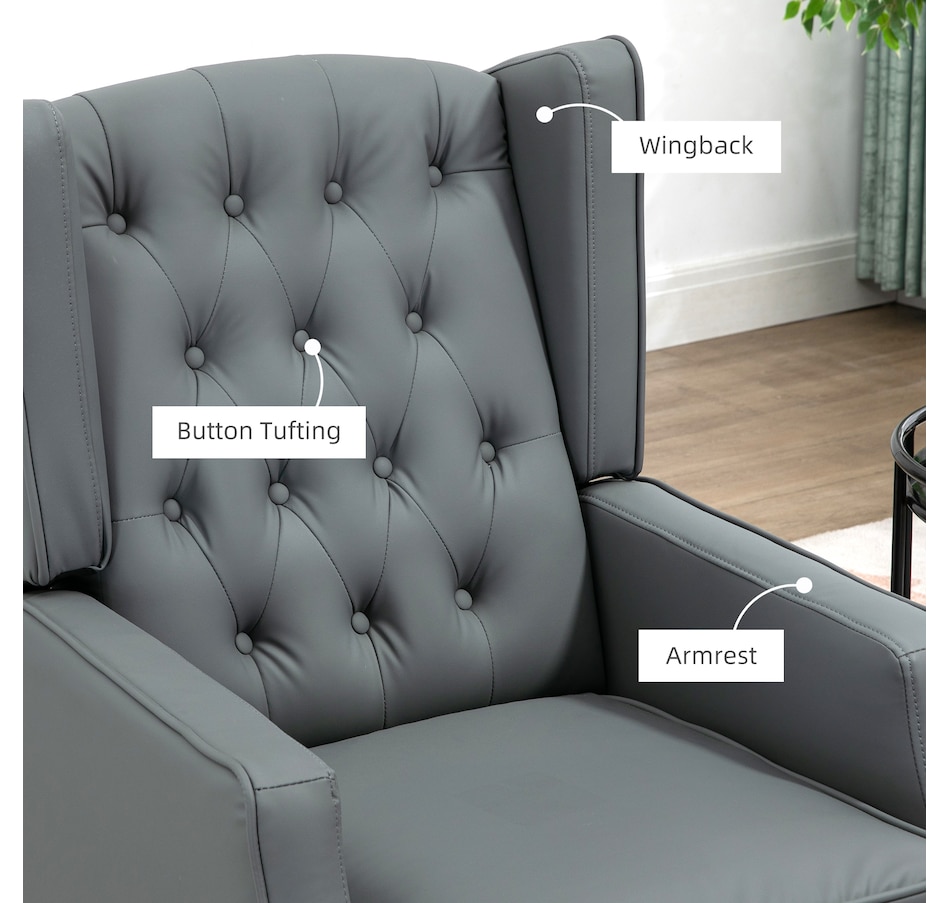 Image 917200_ALTMORE29.jpg, Product 917-200 / Price $229.99 - $265.99, HOMCOM Button Tufted Accent Chair, Faux Leather Armchair from HOMCOM on TSC.ca's Home & Garden department