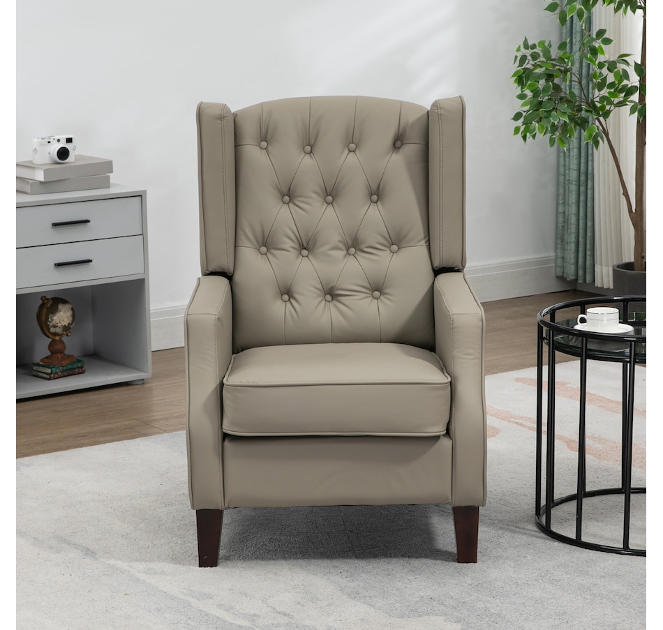 Image 917200_ALTMORE5.jpg, Product 917-200 / Price $229.99 - $265.99, HOMCOM Button Tufted Accent Chair, Faux Leather Armchair from HOMCOM on TSC.ca's Home & Garden department