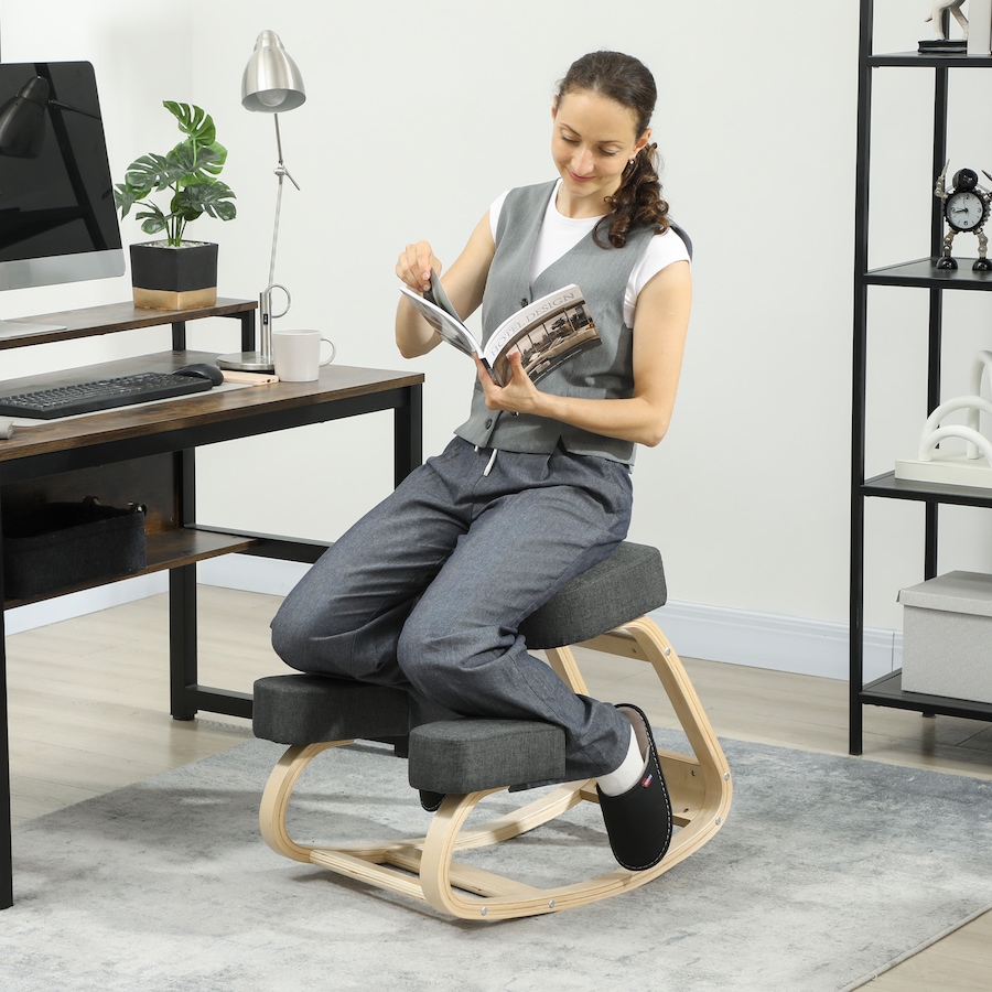 Image 917212_ALTMORE1.jpg, Product 917-212 / Price $53.99 - $59.99, HOMCOM Ergonomic Kneeling Chair, Wood Kneel Stool from HOMCOM on TSC.ca's Home & Garden department