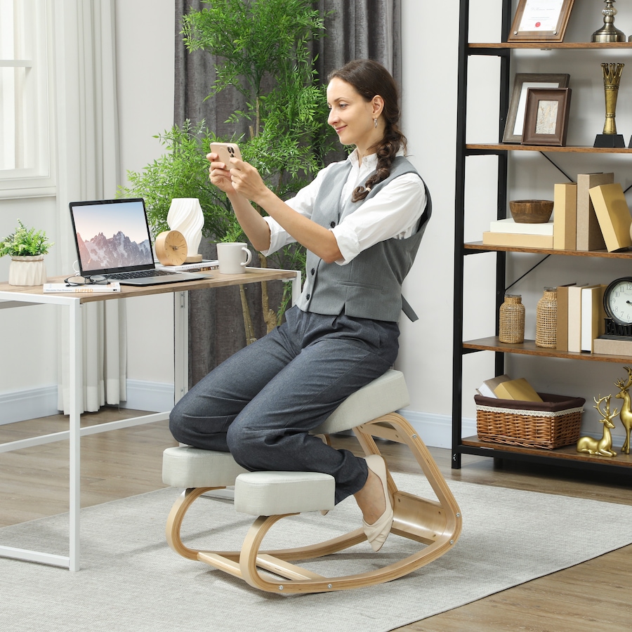 Image 917212_ALTMORE10.jpg, Product 917-212 / Price $53.99 - $59.99, HOMCOM Ergonomic Kneeling Chair, Wood Kneel Stool from HOMCOM on TSC.ca's Home & Garden department