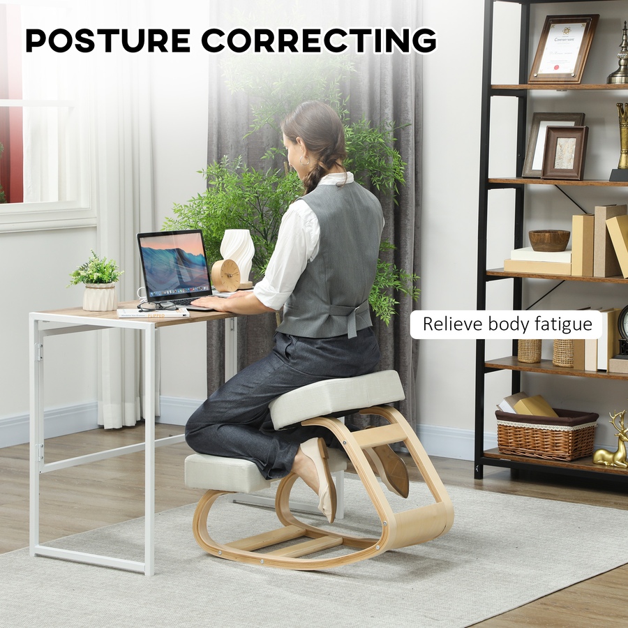 Image 917212_ALTMORE12.jpg, Product 917-212 / Price $53.99 - $59.99, HOMCOM Ergonomic Kneeling Chair, Wood Kneel Stool from HOMCOM on TSC.ca's Home & Garden department