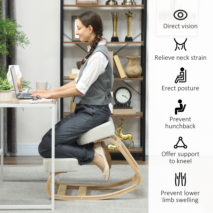 Image 917212_ALTMORE13.jpg, Product 917-212 / Price $53.99 - $59.99, HOMCOM Ergonomic Kneeling Chair, Wood Kneel Stool from HOMCOM on TSC.ca's Home & Garden department