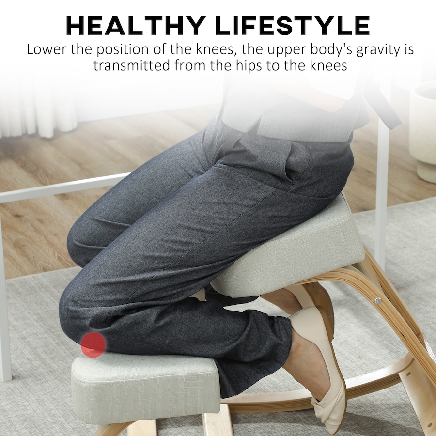 Image 917212_ALTMORE14.jpg, Product 917-212 / Price $53.99 - $59.99, HOMCOM Ergonomic Kneeling Chair, Wood Kneel Stool from HOMCOM on TSC.ca's Home & Garden department
