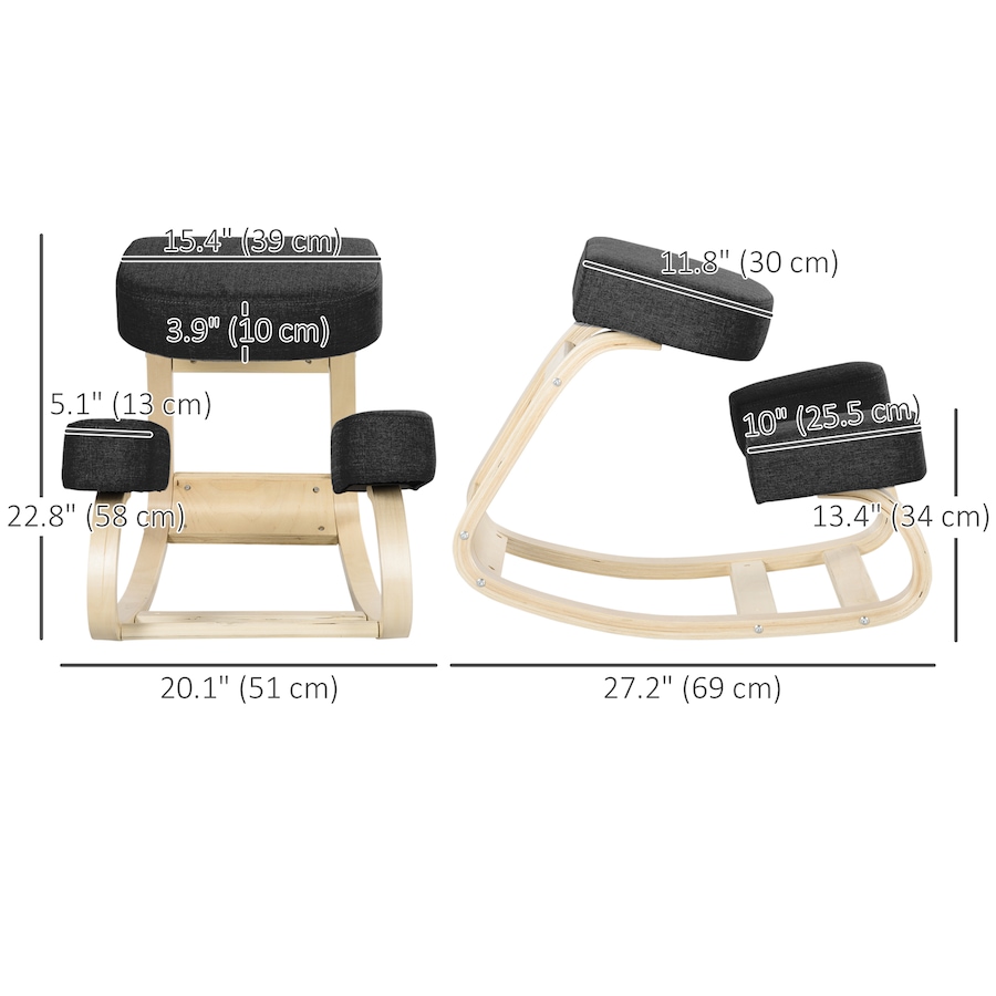 Image 917212_ALTMORE19.jpg, Product 917-212 / Price $53.99 - $59.99, HOMCOM Ergonomic Kneeling Chair, Wood Kneel Stool from HOMCOM on TSC.ca's Home & Garden department
