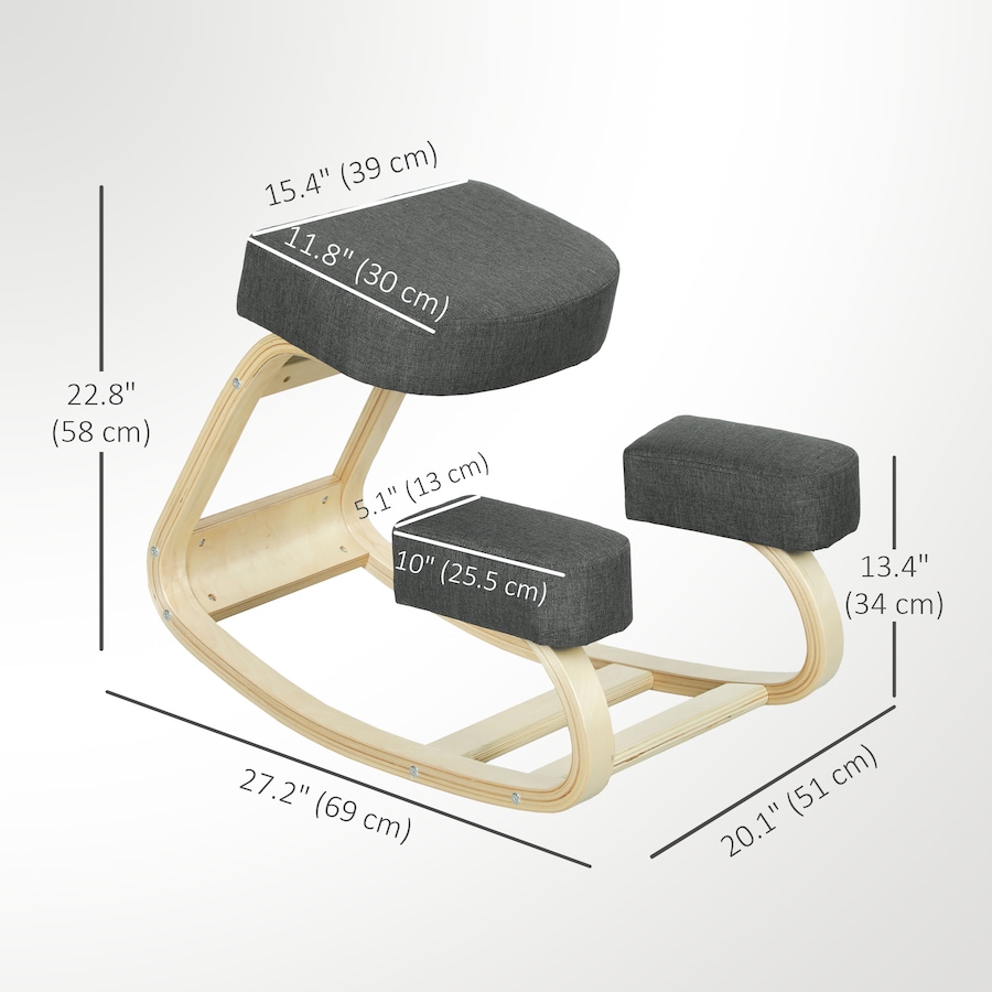Image 917212_ALTMORE2.jpg, Product 917-212 / Price $53.99 - $59.99, HOMCOM Ergonomic Kneeling Chair, Wood Kneel Stool from HOMCOM on TSC.ca's Home & Garden department