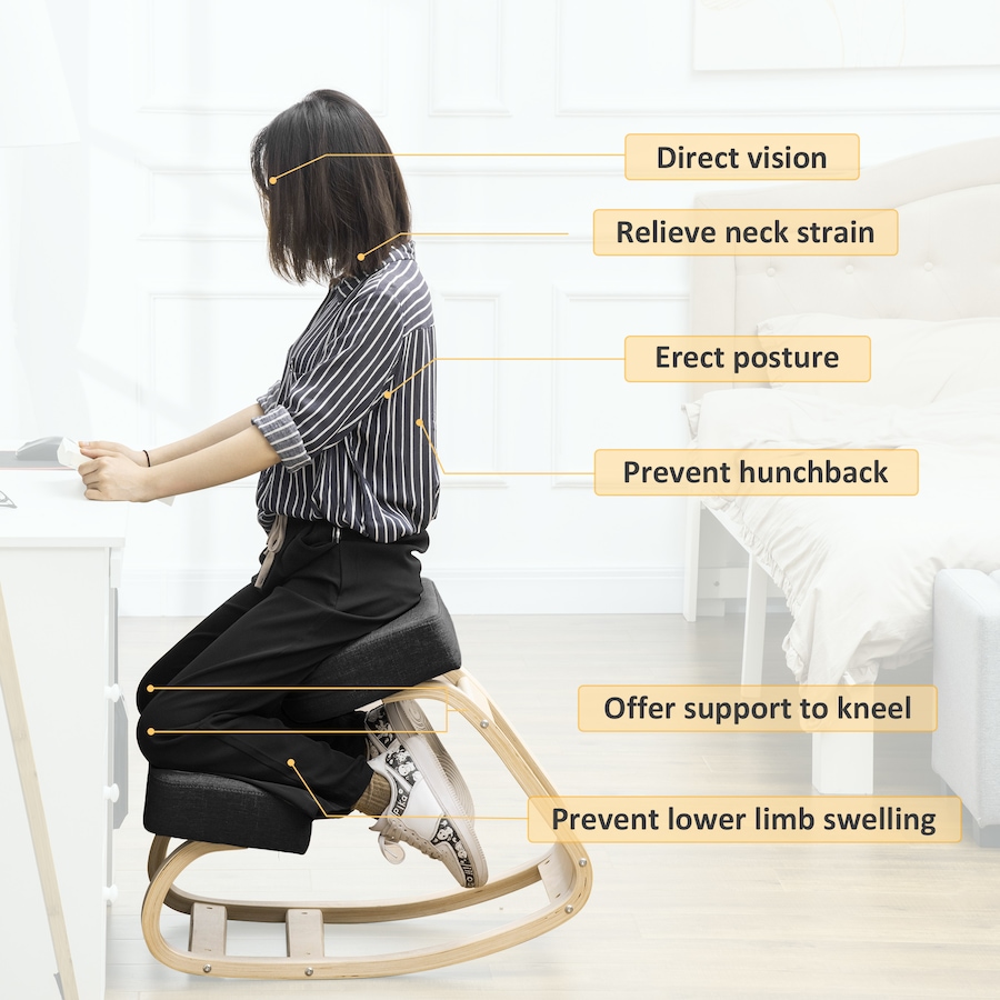 Image 917212_ALTMORE21.jpg, Product 917-212 / Price $53.99 - $59.99, HOMCOM Ergonomic Kneeling Chair, Wood Kneel Stool from HOMCOM on TSC.ca's Home & Garden department