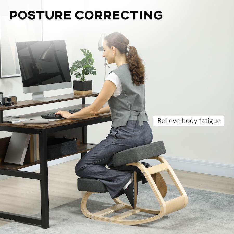 Image 917212_ALTMORE3.jpg, Product 917-212 / Price $53.99 - $59.99, HOMCOM Ergonomic Kneeling Chair, Wood Kneel Stool from HOMCOM on TSC.ca's Home & Garden department