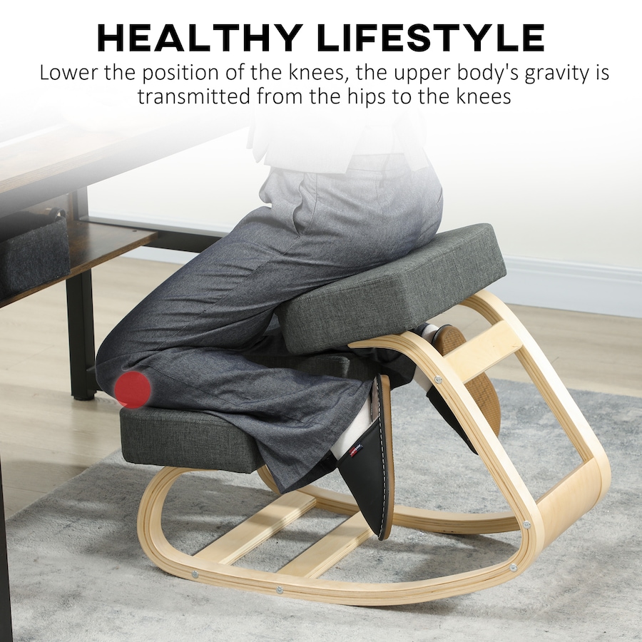 Image 917212_ALTMORE5.jpg, Product 917-212 / Price $53.99 - $59.99, HOMCOM Ergonomic Kneeling Chair, Wood Kneel Stool from HOMCOM on TSC.ca's Home & Garden department