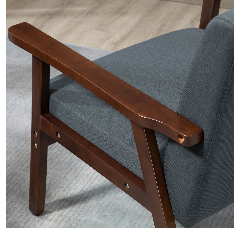 Image 917223_ALTMORE16.jpg, Product 917-223 / Price $149.99 - $152.99, HOMCOM Modern Accent Chair with Cushioned Seat and Rubberwood Arms from HOMCOM on TSC.ca's Home & Garden department