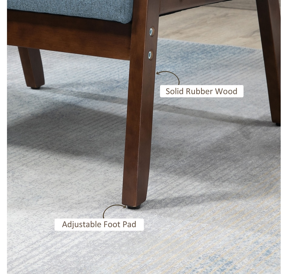 Image 917223_ALTMORE22.jpg, Product 917-223 / Price $149.99 - $152.99, HOMCOM Modern Accent Chair with Cushioned Seat and Rubberwood Arms from HOMCOM on TSC.ca's Home & Garden department