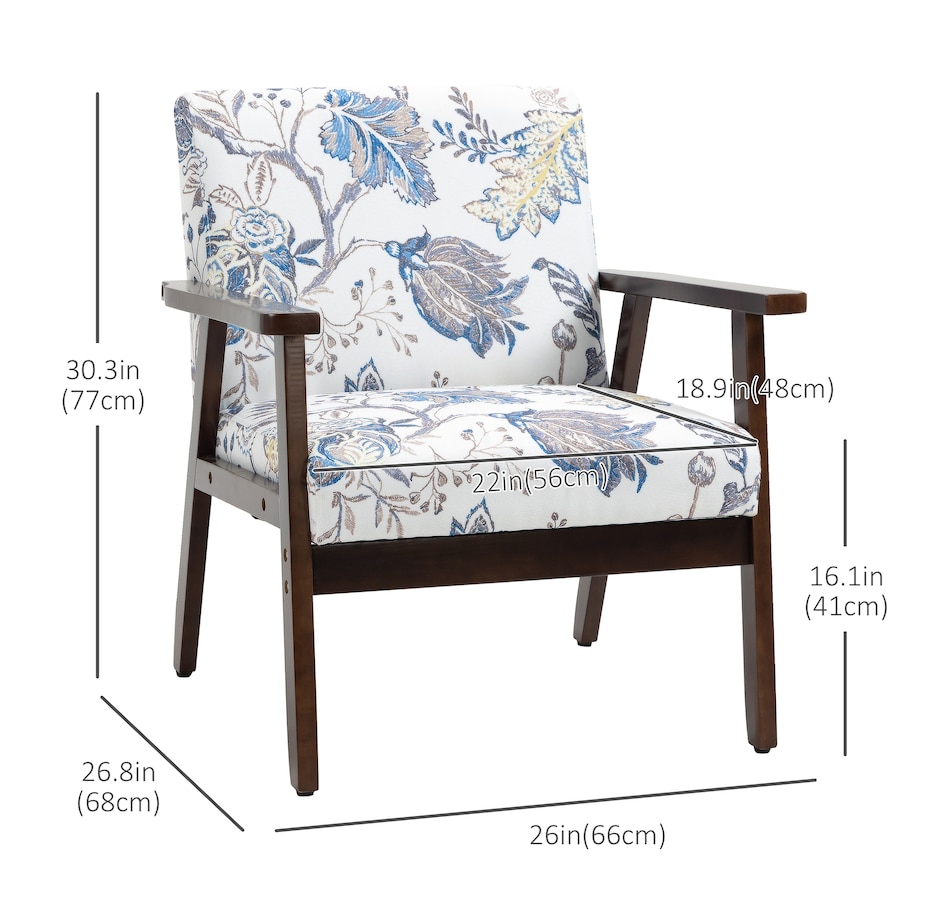 Image 917223_ALTMORE27.jpg, Product 917-223 / Price $149.99 - $152.99, HOMCOM Modern Accent Chair with Cushioned Seat and Rubberwood Arms from HOMCOM on TSC.ca's Home & Garden department