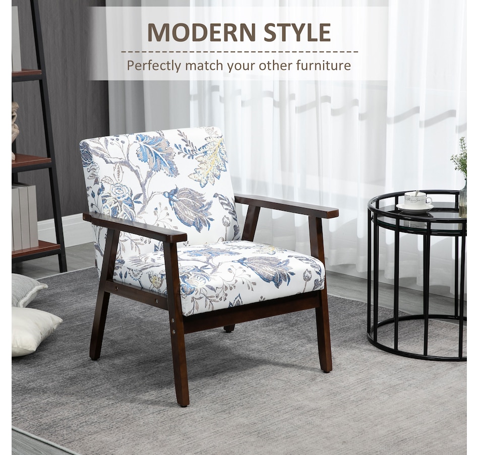 Image 917223_ALTMORE28.jpg, Product 917-223 / Price $149.99 - $152.99, HOMCOM Modern Accent Chair with Cushioned Seat and Rubberwood Arms from HOMCOM on TSC.ca's Home & Garden department
