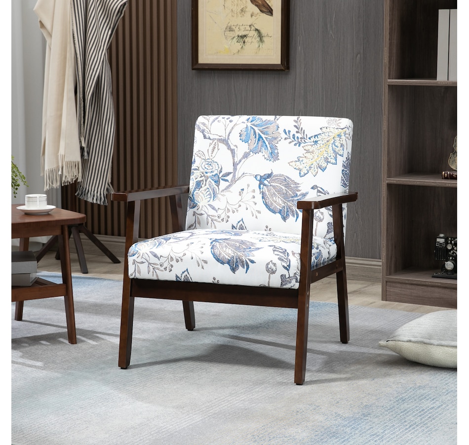 Image 917223_ALTMORE33.jpg, Product 917-223 / Price $149.99 - $152.99, HOMCOM Modern Accent Chair with Cushioned Seat and Rubberwood Arms from HOMCOM on TSC.ca's Home & Garden department