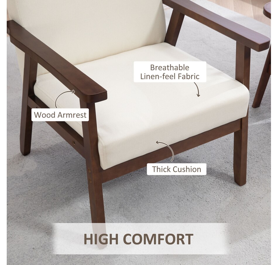 Image 917223_ALTMORE4.jpg, Product 917-223 / Price $149.99 - $152.99, HOMCOM Modern Accent Chair with Cushioned Seat and Rubberwood Arms from HOMCOM on TSC.ca's Home & Garden department