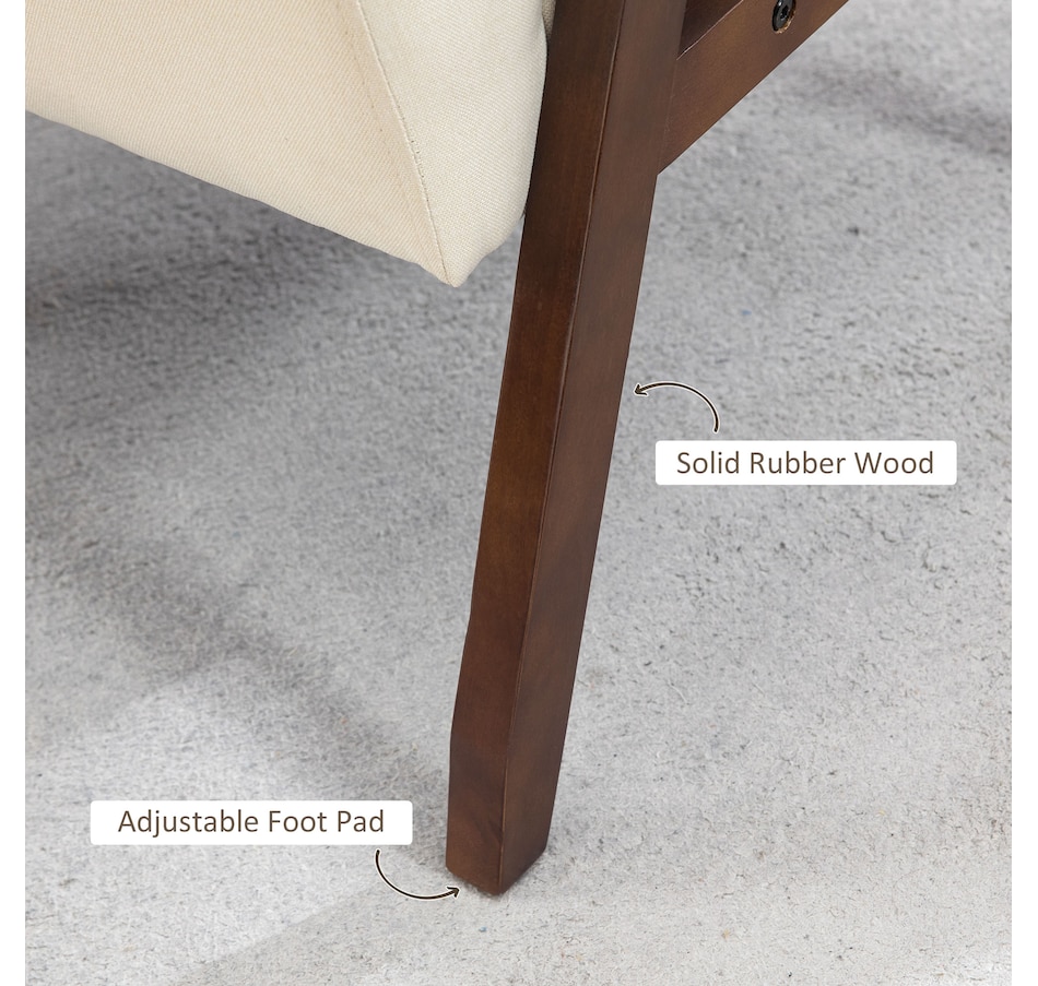 Image 917223_ALTMORE5.jpg, Product 917-223 / Price $149.99 - $152.99, HOMCOM Modern Accent Chair with Cushioned Seat and Rubberwood Arms from HOMCOM on TSC.ca's Home & Garden department