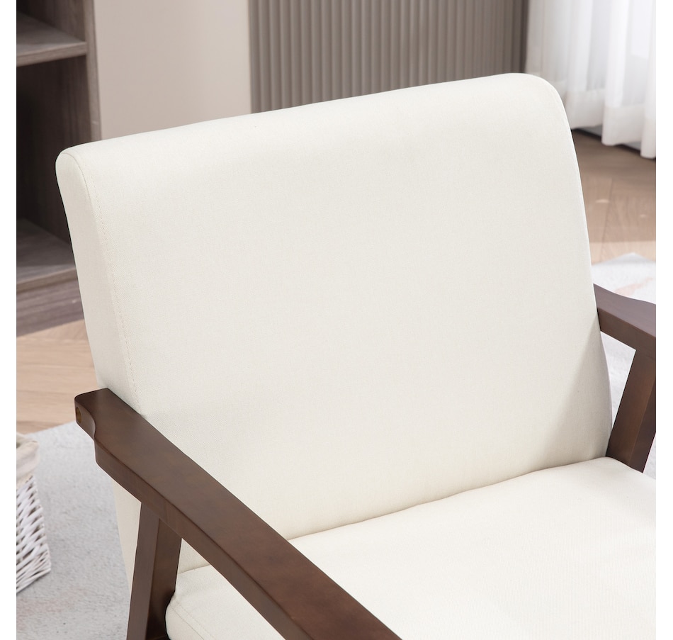 Image 917223_ALTMORE8.jpg, Product 917-223 / Price $149.99 - $152.99, HOMCOM Modern Accent Chair with Cushioned Seat and Rubberwood Arms from HOMCOM on TSC.ca's Home & Garden department