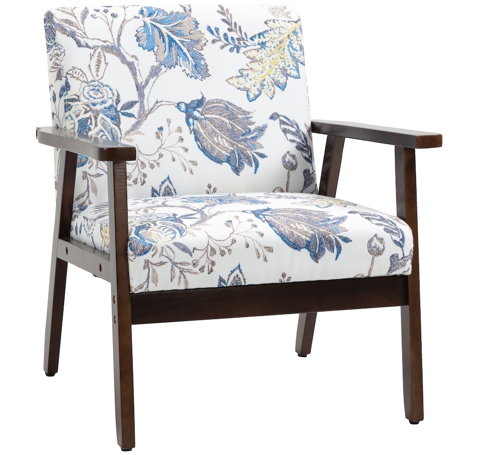Image 917223_ST04.jpg, Product 917-223 / Price $149.99 - $152.99, HOMCOM Modern Accent Chair with Cushioned Seat and Rubberwood Arms from HOMCOM on TSC.ca's Home & Garden department
