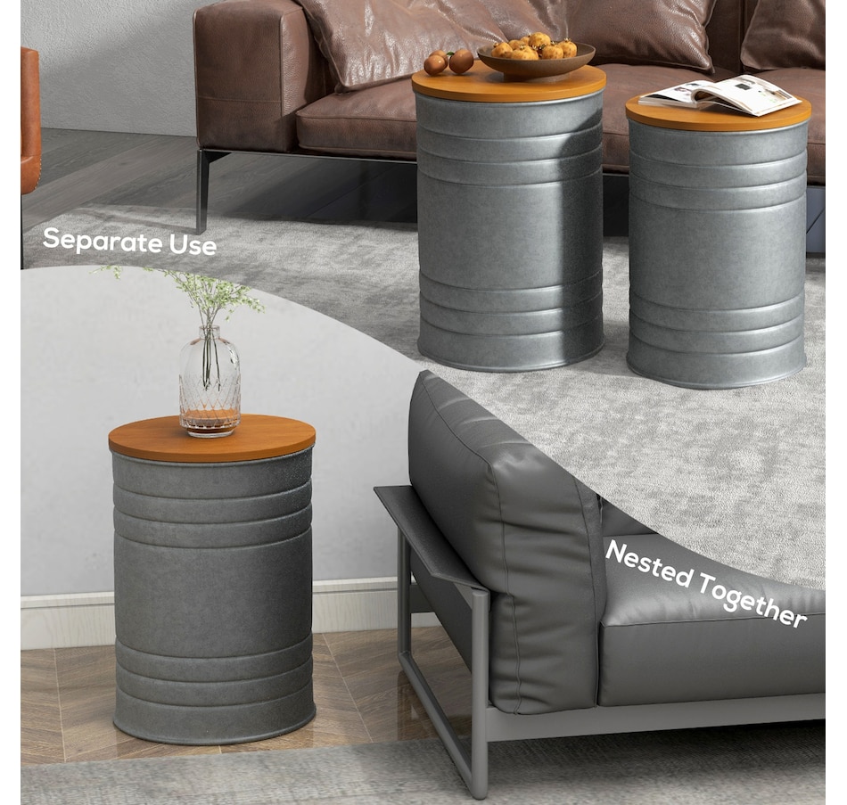 Image 917228_ALTMORE3.jpg, Product 917-228 / Price $114.99 - $119.99, HOMCOM Nesting Coffee Table Set of 2 with Lids, Hidden Space from HOMCOM on TSC.ca's Home & Garden department
