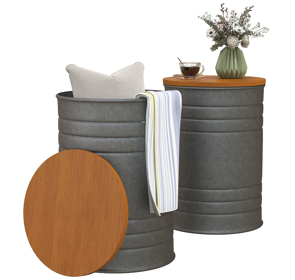 Image 917228_ST01.jpg, Product 917-228 / Price $114.99 - $119.99, HOMCOM Nesting Coffee Table Set of 2 with Lids, Hidden Space from HOMCOM on TSC.ca's Home & Garden department