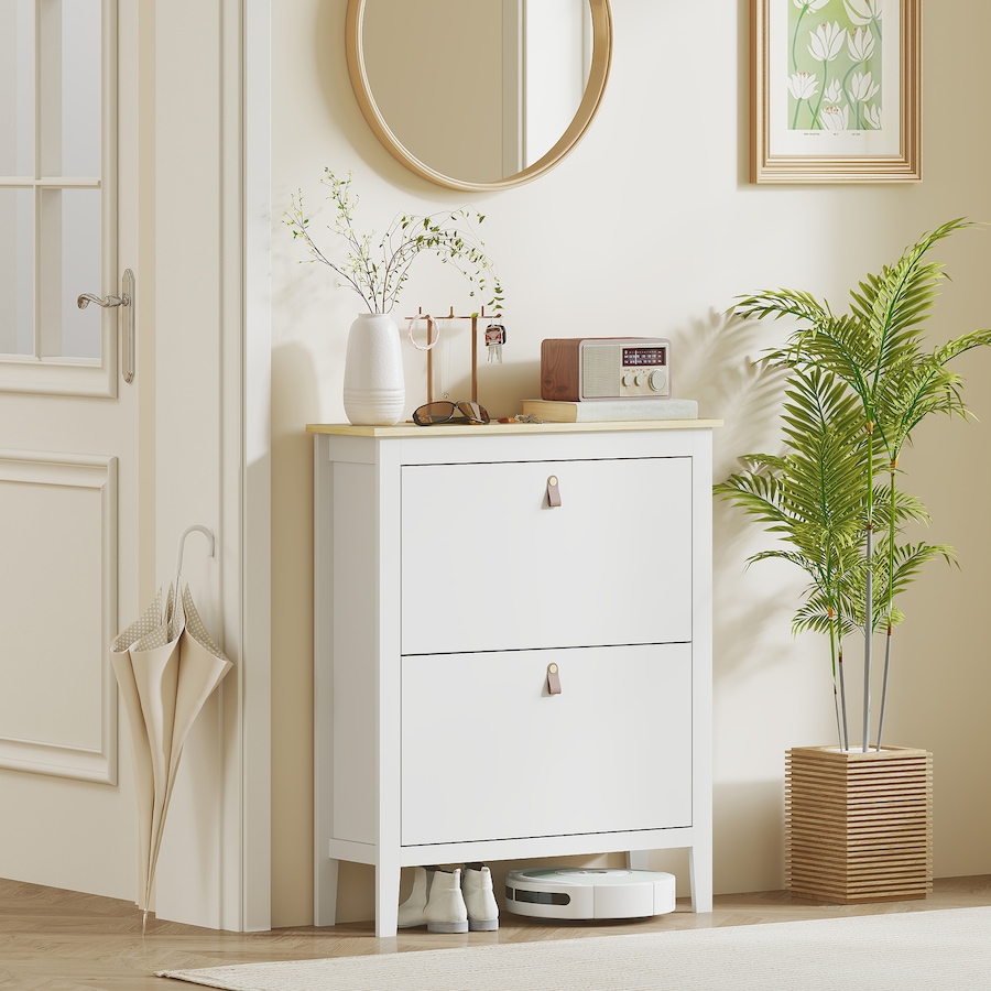 Image 917231_ALTMORE16.jpg, Product 917-231 / Price $124.99 - $174.99, HOMCOM Shoe Cabinet, Narrow Shoe Storage Cabinet, White from HOMCOM on TSC.ca's Home & Garden department