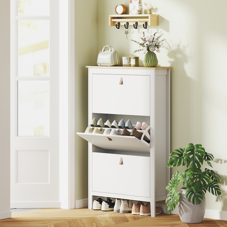 Image 917231_ALTMORE18.jpg, Product 917-231 / Price $124.99 - $174.99, HOMCOM Shoe Cabinet, Narrow Shoe Storage Cabinet, White from HOMCOM on TSC.ca's Home & Garden department