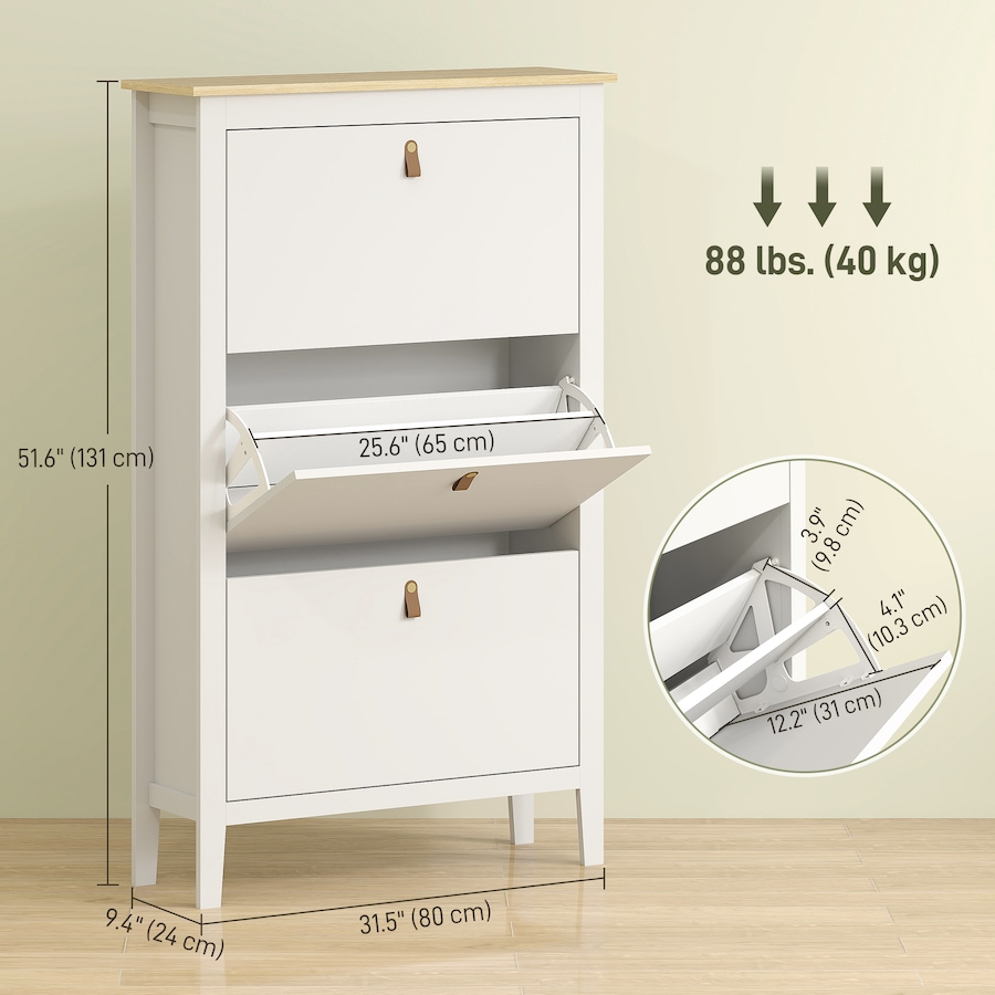 Image 917231_ALTMORE19.jpg, Product 917-231 / Price $124.99 - $174.99, HOMCOM Shoe Cabinet, Narrow Shoe Storage Cabinet, White from HOMCOM on TSC.ca's Home & Garden department