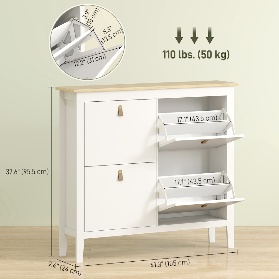 Image 917231_ALTMORE2.jpg, Product 917-231 / Price $124.99 - $174.99, HOMCOM Shoe Cabinet, Narrow Shoe Storage Cabinet, White from HOMCOM on TSC.ca's Home & Garden department
