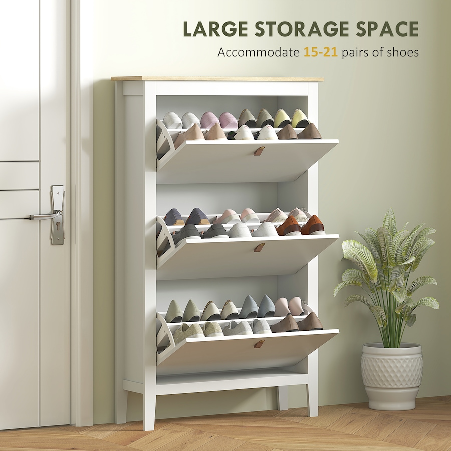 Image 917231_ALTMORE20.jpg, Product 917-231 / Price $124.99 - $174.99, HOMCOM Shoe Cabinet, Narrow Shoe Storage Cabinet, White from HOMCOM on TSC.ca's Home & Garden department