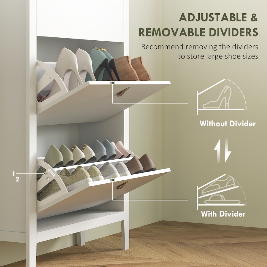 Image 917231_ALTMORE21.jpg, Product 917-231 / Price $124.99 - $174.99, HOMCOM Shoe Cabinet, Narrow Shoe Storage Cabinet, White from HOMCOM on TSC.ca's Home & Garden department