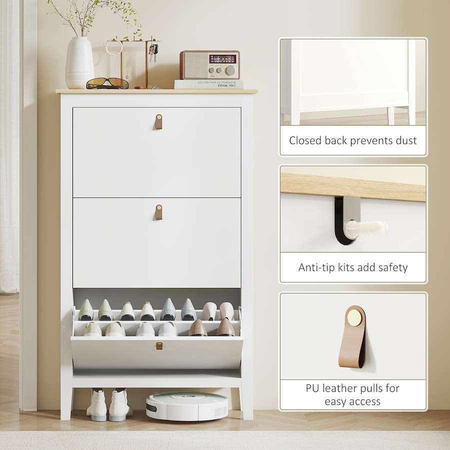 Image 917231_ALTMORE23.jpg, Product 917-231 / Price $124.99 - $174.99, HOMCOM Shoe Cabinet, Narrow Shoe Storage Cabinet, White from HOMCOM on TSC.ca's Home & Garden department