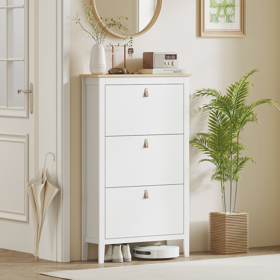 Image 917231_ALTMORE24.jpg, Product 917-231 / Price $124.99 - $174.99, HOMCOM Shoe Cabinet, Narrow Shoe Storage Cabinet, White from HOMCOM on TSC.ca's Home & Garden department