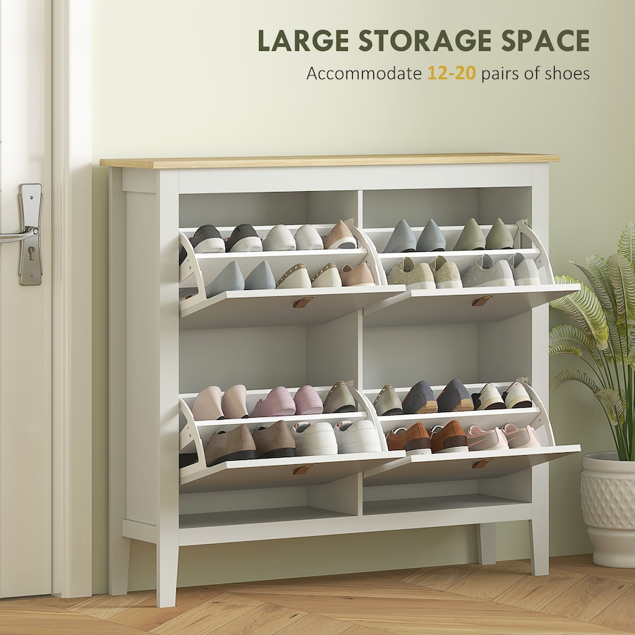 Image 917231_ALTMORE3.jpg, Product 917-231 / Price $124.99 - $174.99, HOMCOM Shoe Cabinet, Narrow Shoe Storage Cabinet, White from HOMCOM on TSC.ca's Home & Garden department
