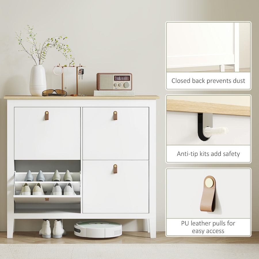 Image 917231_ALTMORE6.jpg, Product 917-231 / Price $124.99 - $174.99, HOMCOM Shoe Cabinet, Narrow Shoe Storage Cabinet, White from HOMCOM on TSC.ca's Home & Garden department