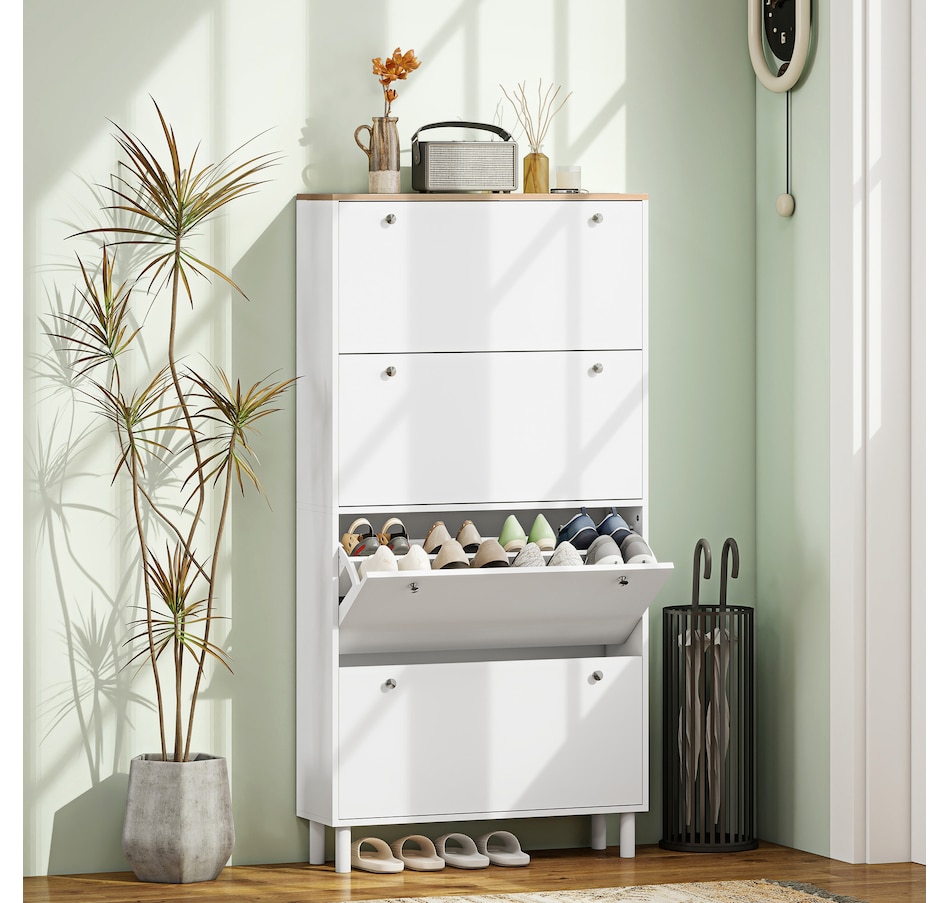Image 917233_ALTMORE1.jpg, Product 917-233 / Price $179.99, HOMCOM Shoe Cabinet with 4 Flip Drawers, Narrow Shoe Storage Cabinet from HOMCOM on TSC.ca's Home & Garden department