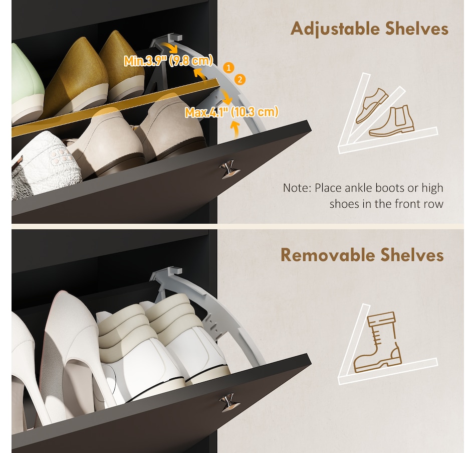 Image 917233_ALTMORE13.jpg, Product 917-233 / Price $179.99, HOMCOM Shoe Cabinet with 4 Flip Drawers, Narrow Shoe Storage Cabinet from HOMCOM on TSC.ca's Home & Garden department