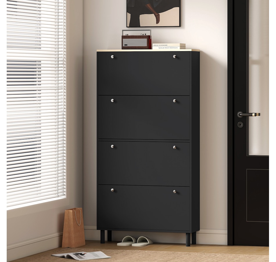 Image 917233_ALTMORE16.jpg, Product 917-233 / Price $179.99, HOMCOM Shoe Cabinet with 4 Flip Drawers, Narrow Shoe Storage Cabinet from HOMCOM on TSC.ca's Home & Garden department