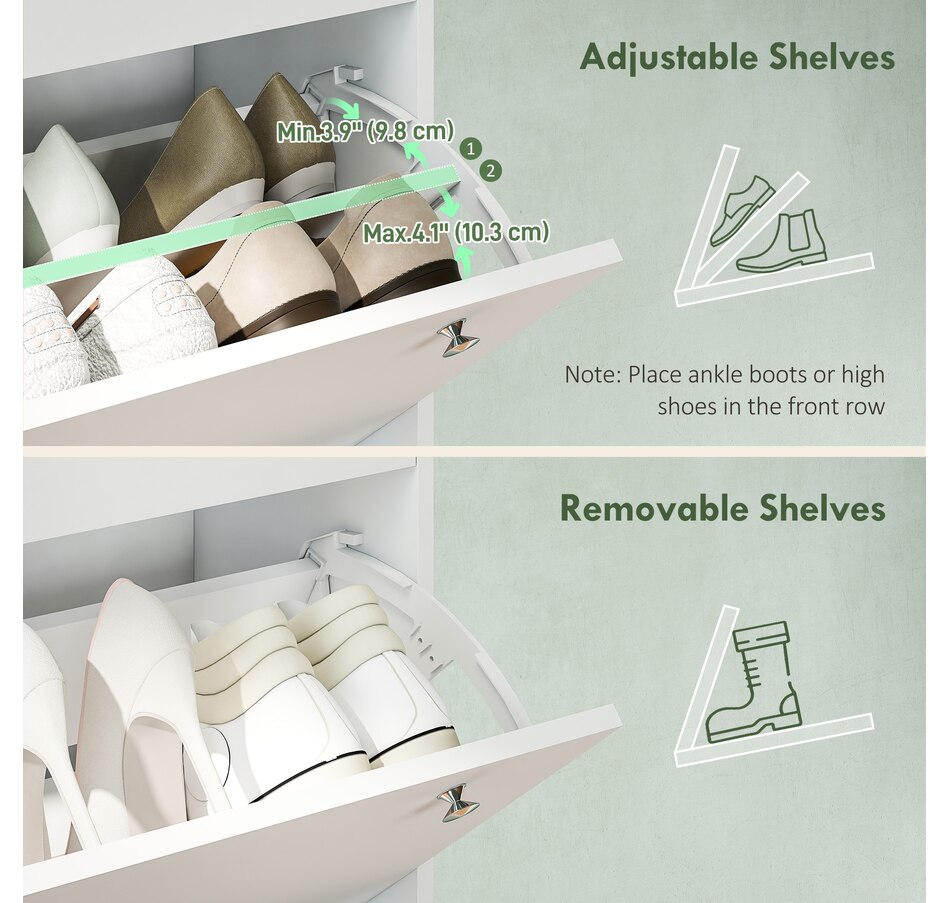 Image 917233_ALTMORE4.jpg, Product 917-233 / Price $179.99, HOMCOM Shoe Cabinet with 4 Flip Drawers, Narrow Shoe Storage Cabinet from HOMCOM on TSC.ca's Home & Garden department