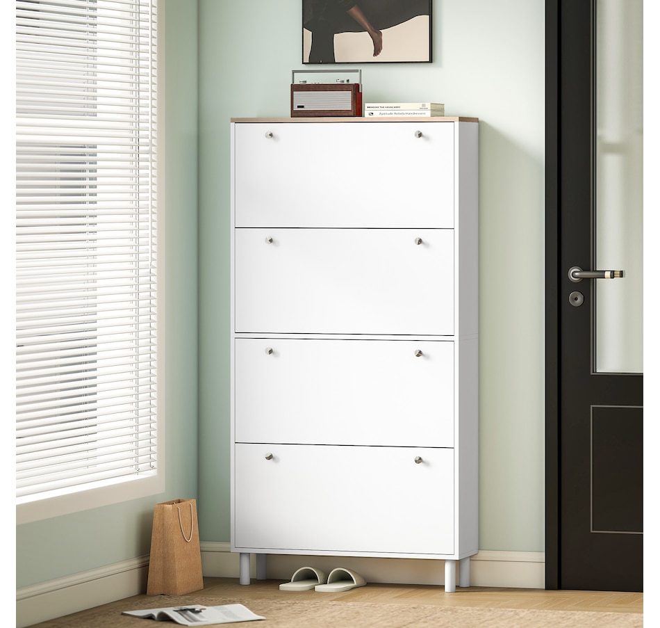 Image 917233_ALTMORE7.jpg, Product 917-233 / Price $179.99, HOMCOM Shoe Cabinet with 4 Flip Drawers, Narrow Shoe Storage Cabinet from HOMCOM on TSC.ca's Home & Garden department