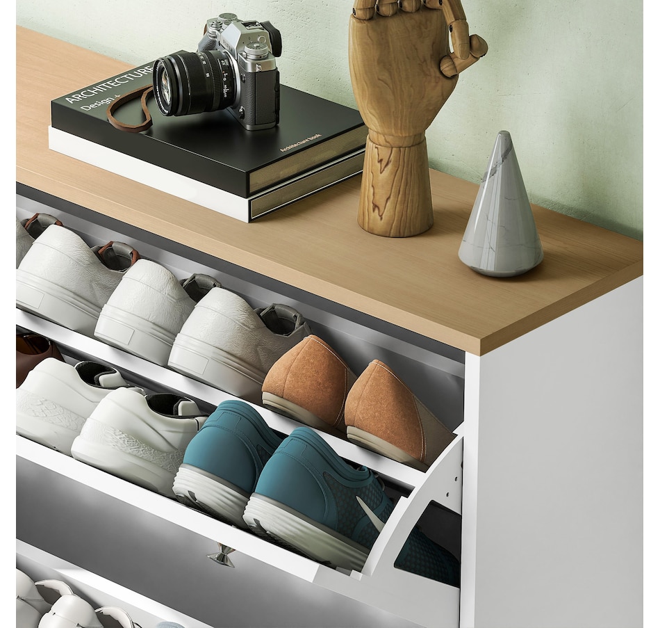 Image 917233_ALTMORE8.jpg, Product 917-233 / Price $179.99, HOMCOM Shoe Cabinet with 4 Flip Drawers, Narrow Shoe Storage Cabinet from HOMCOM on TSC.ca's Home & Garden department