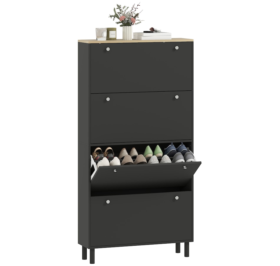 Image 917233_ST02.jpg, Product 917-233 / Price $179.99, HOMCOM Shoe Cabinet with 4 Flip Drawers, Narrow Shoe Storage Cabinet from HOMCOM on TSC.ca's Home & Garden department