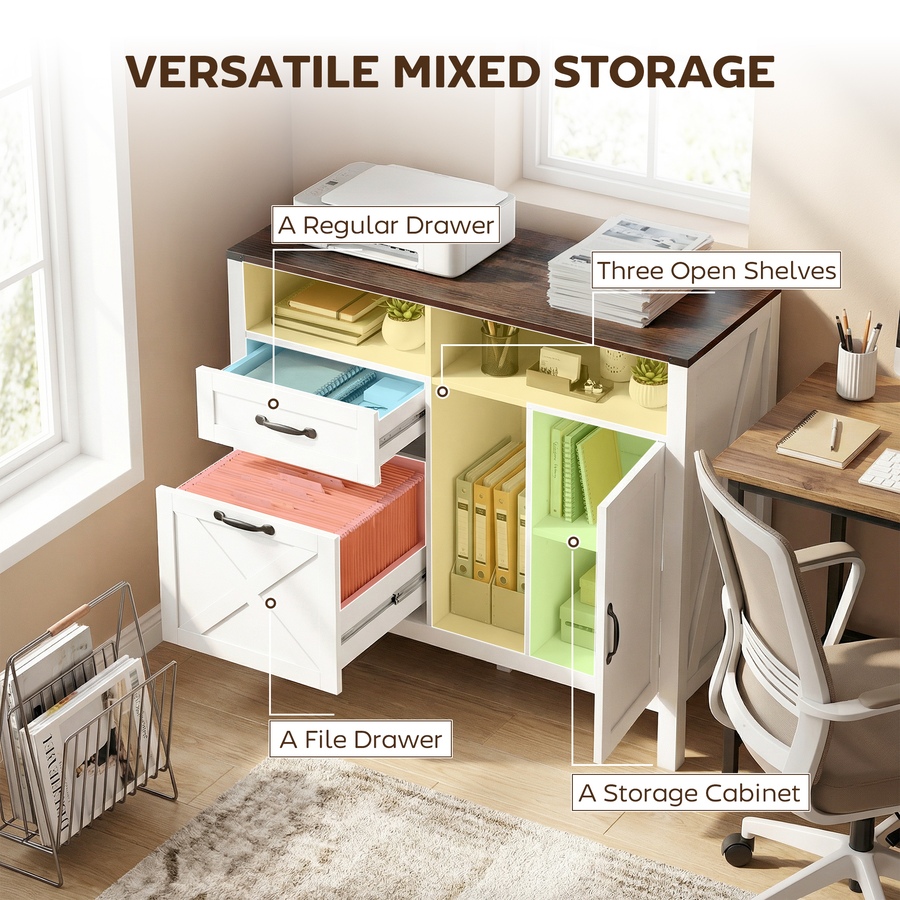 Image 917234_ALTMORE3.jpg, Product 917-234 / Price $154.99, HOMCOM Lateral File Cabinet for Letter and A4 Size Filing Cabinet, White from HOMCOM on TSC.ca's Home & Garden department
