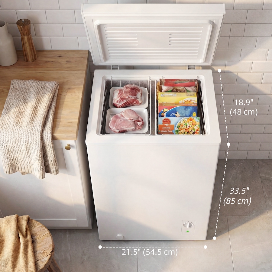Image 917239_ALTMORE2.jpg, Product 917-239 / Price $299.99, HOMCOM Mini Freezer, 3.5 Cu.Ft Compact Chest Freezer, White from HOMCOM on TSC.ca's Kitchen department