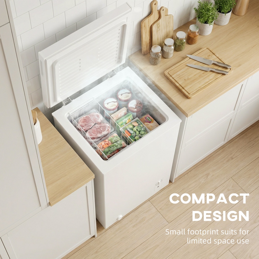 Image 917239_ALTMORE4.jpg, Product 917-239 / Price $299.99, HOMCOM Mini Freezer, 3.5 Cu.Ft Compact Chest Freezer, White from HOMCOM on TSC.ca's Kitchen department