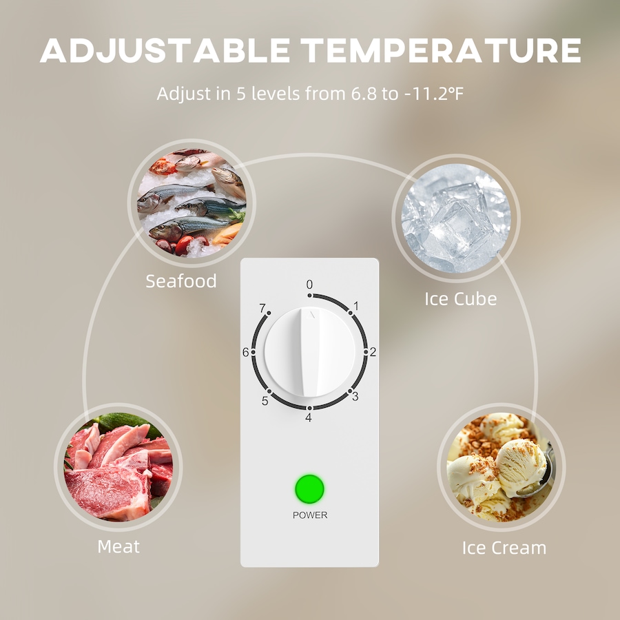 Image 917239_ALTMORE5.jpg, Product 917-239 / Price $299.99, HOMCOM Mini Freezer, 3.5 Cu.Ft Compact Chest Freezer, White from HOMCOM on TSC.ca's Kitchen department