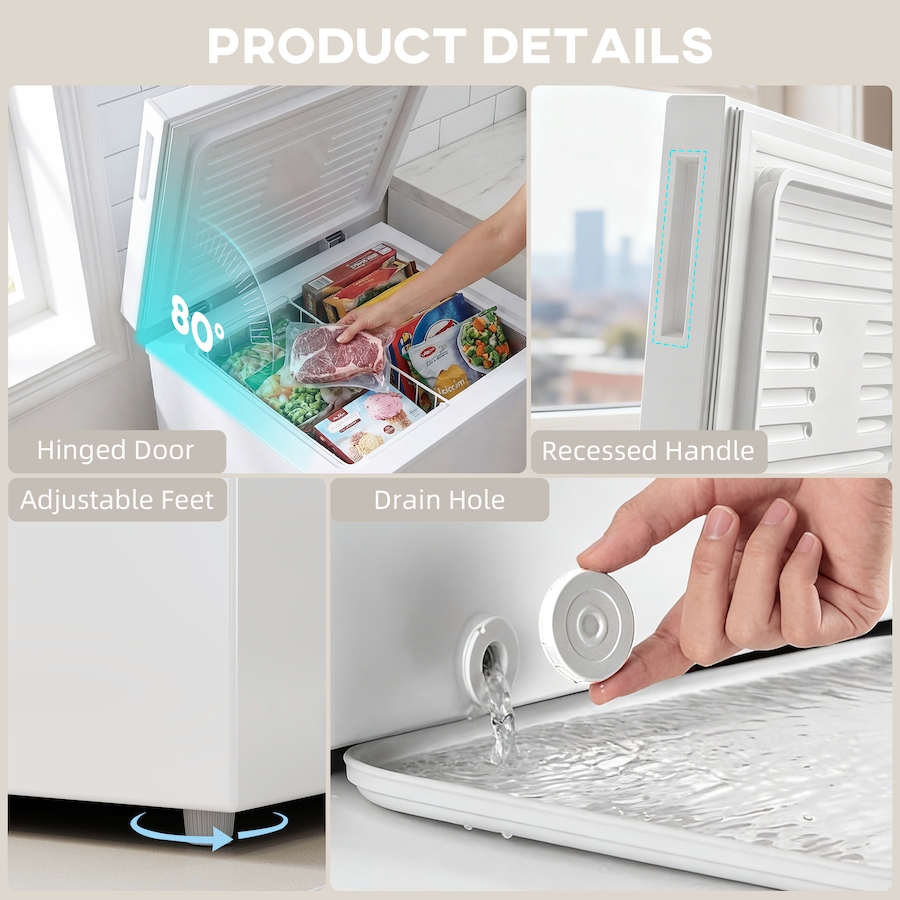 Image 917239_ALTMORE7.jpg, Product 917-239 / Price $299.99, HOMCOM Mini Freezer, 3.5 Cu.Ft Compact Chest Freezer, White from HOMCOM on TSC.ca's Kitchen department