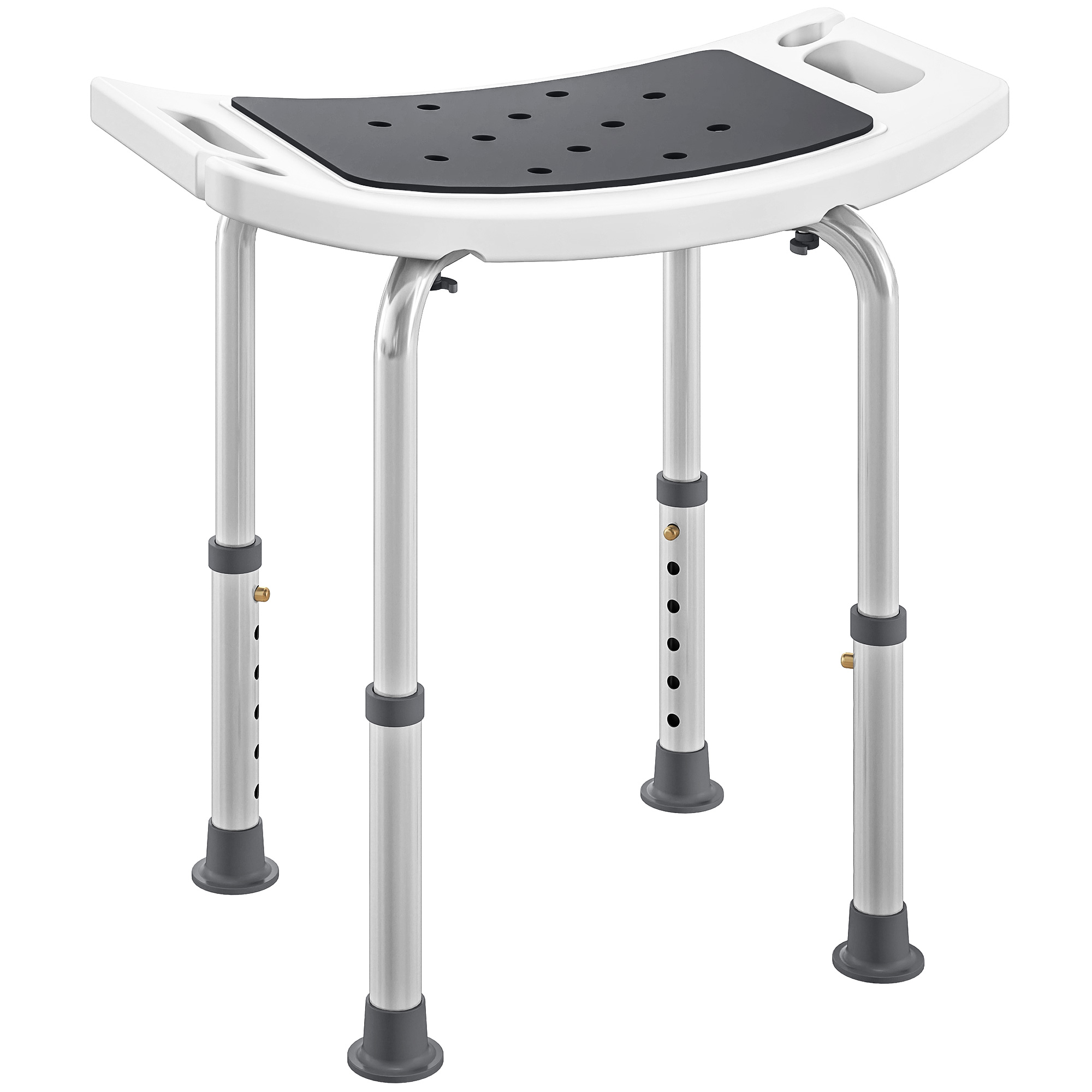 HOMCOM Shower Chair EVA Padded Bath Seat with Suction Cup Feet