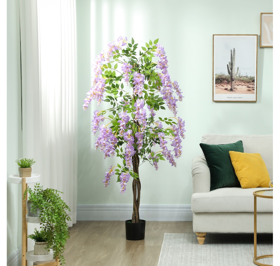 Image 917243_ALTMORE1.jpg, Product 917-243 / Price $109.99, HOMCOM 5.9FT Artificial Wisteria Tree with Natural Wood Purple from HOMCOM on TSC.ca's Home & Garden department