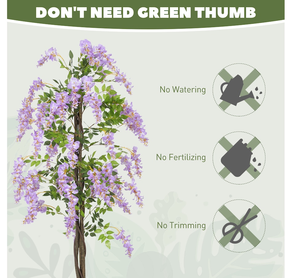 Image 917243_ALTMORE4.jpg, Product 917-243 / Price $109.99, HOMCOM 5.9FT Artificial Wisteria Tree with Natural Wood Purple from HOMCOM on TSC.ca's Home & Garden department