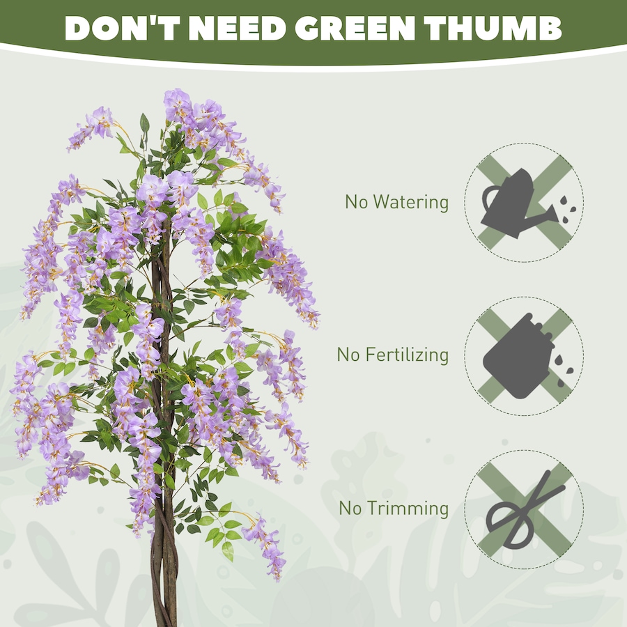 Image 917243_ALTMORE4.jpg, Product 917-243 / Price $101.84, HOMCOM 5.9FT Artificial Wisteria Tree with Natural Wood Purple from HOMCOM on TSC.ca's Home & Garden department